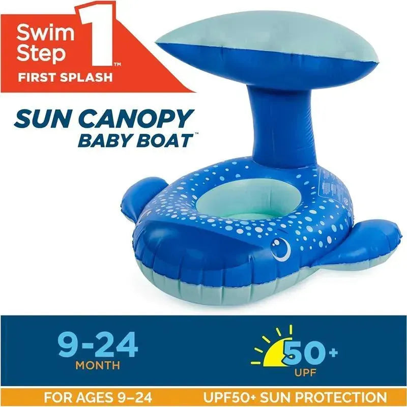 Spin Master - Swimways Sun Canopy Baby Boat, Toys for Kids Aged 9-24 Months, Whale Image 6