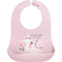 Stephen Joseph 100% Silicone Bibs For Baby Girl, Bunny Image 1