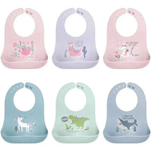 Stephen Joseph 100% Silicone Bibs For Baby Girl, Bunny Image 2