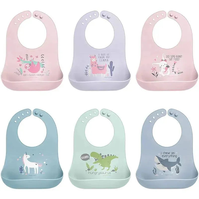 Stephen Joseph 100% Silicone Bibs For Baby Girls, Llama Image 2