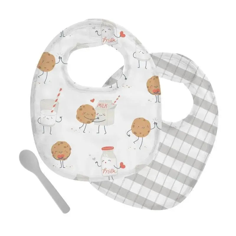 Stephen Joseph - Muslin Bib Set, Milk & Cookies Image 1