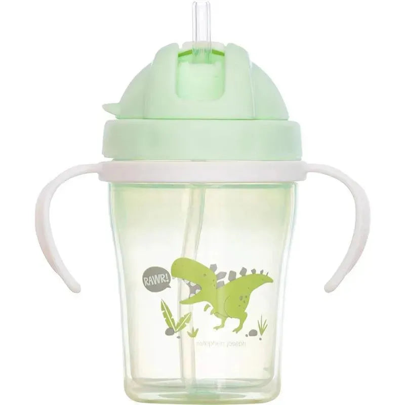 Stephen Joseph Sippy Cups For Toddlers With Straw, Dino Image 1