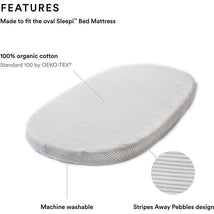 Stokke - Sleepi Fitted Sheet by Pehr, Stripes Away Pebbles Image 2
