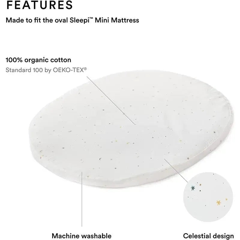 Stokke - Sleepi Mini Fitted Sheet by Pehr, Celestial Image 2