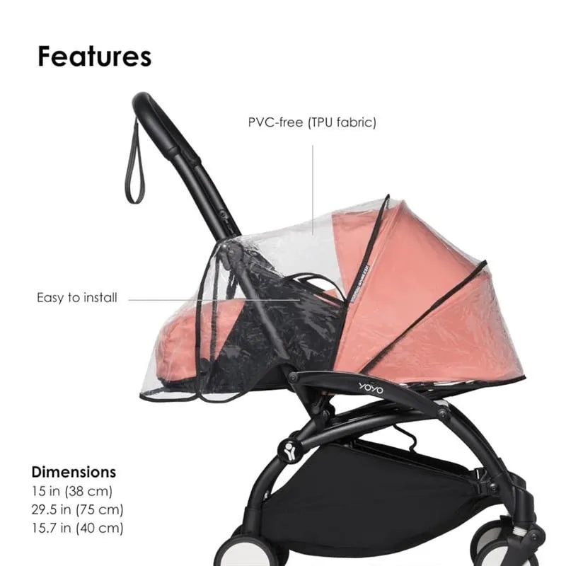 Stokke - Yoyo 0+ Newborn Pack Rain Cover, Black Image 3