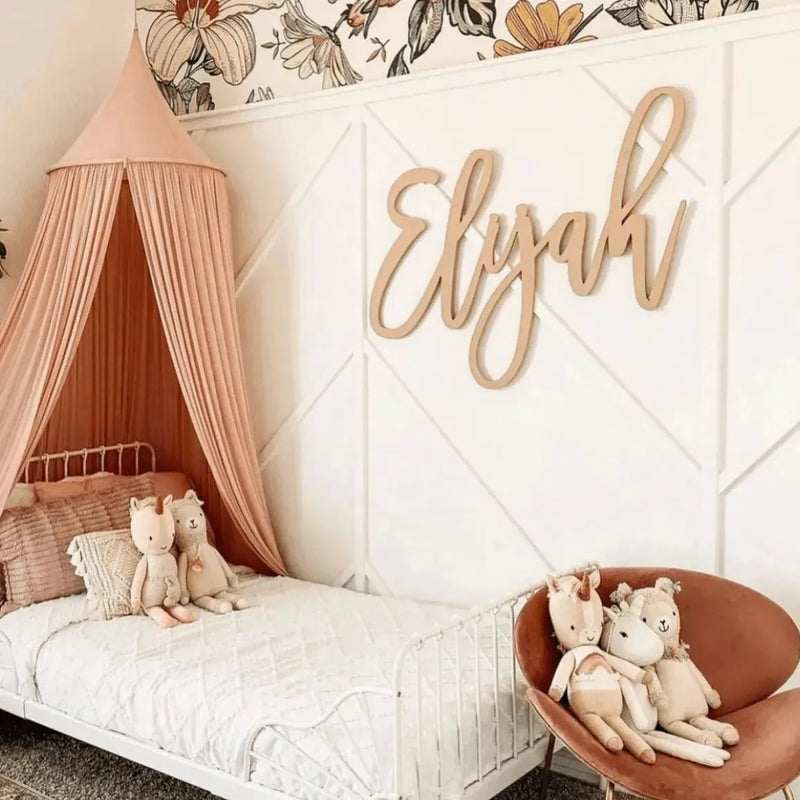 Sugar + Maple Custom Personalized Wood Name Sign - MacroBaby