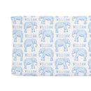 Sugar + Maple Personalized Changing Pad Cover | Elephant Blue - MacroBaby
