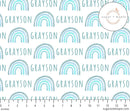 Sugar + Maple Personalized Plush Minky Fleece Personalized Blanket | Rainbow Blue - MacroBaby
