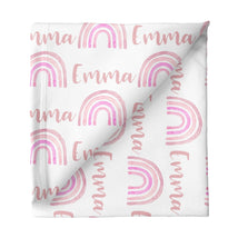 Sugar + Maple Personalized Stretchy Blanket | Rainbow Pink - MacroBaby