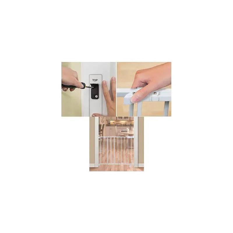 Summer Infant Simple-To-Secure Walk Thru Baby Gate, White Metal Image 5