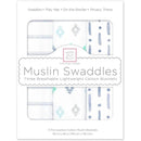 Swaddle Designs - 3Pk Muslin Swaddle Blankets, Indigo Denim Image 1