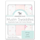 Swaddle Designs - 3Pk Muslin Swaddle Blankets, Pink Springfield Image 2