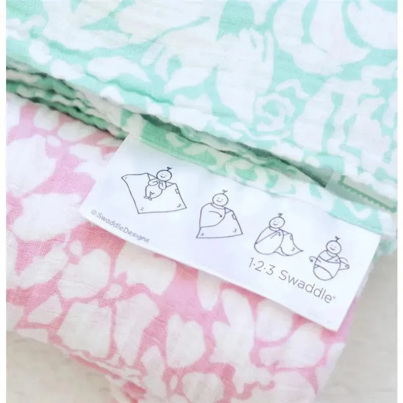 Swaddle Designs - Marquisette Swaddle Blanket Aimee, Pink Hearts Image 2