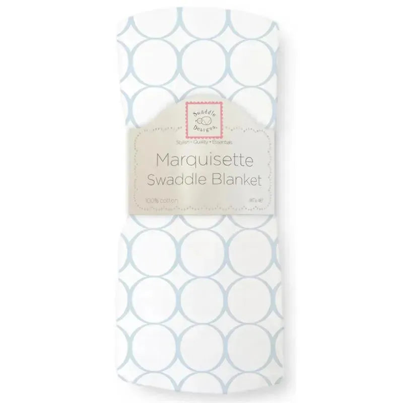 Swaddle Designs - Pastel Blue Mod Circles Marquisette Swaddle Blanket Image 1