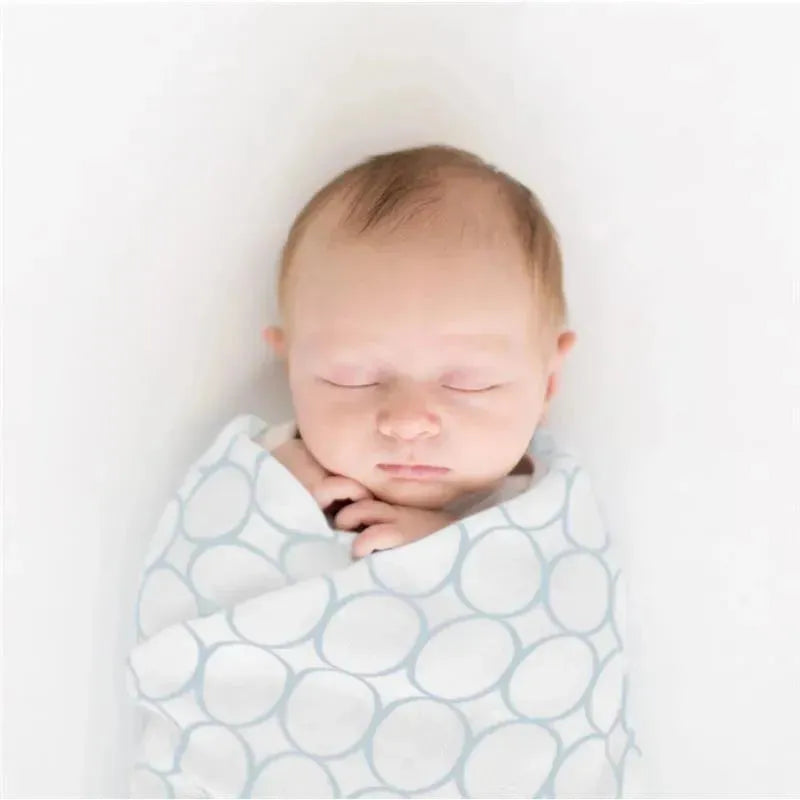 Swaddle Designs - Pastel Blue Mod Circles Marquisette Swaddle Blanket Image 2