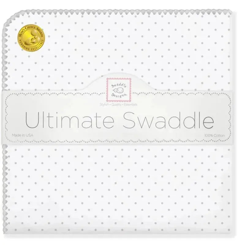 Swaddle Designs - Ultimate Swaddle Blanket, Polka Dots, Sterling Image 1