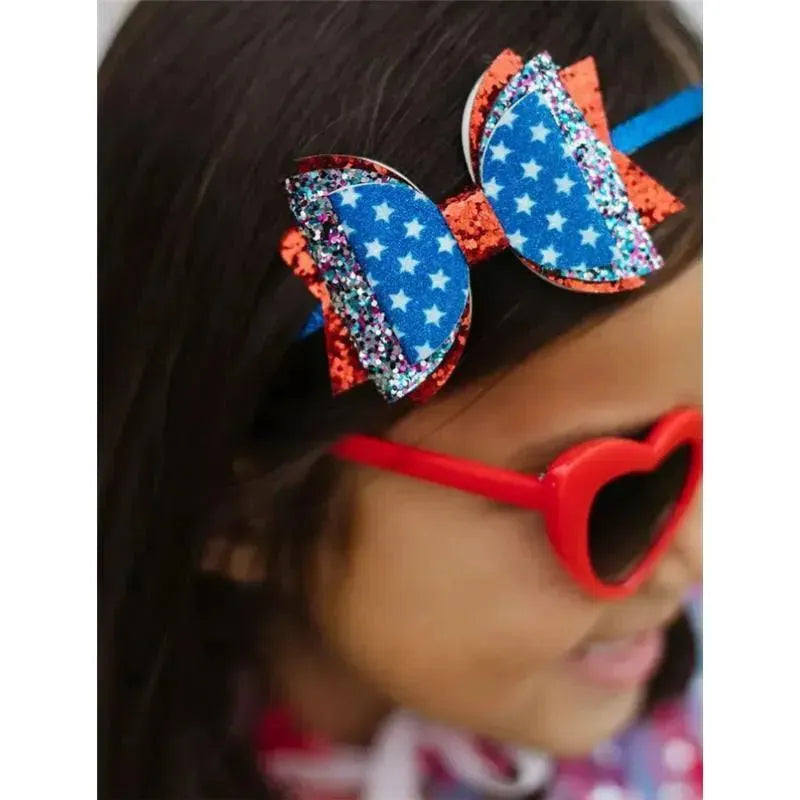 Sweet Wink - 4Th Of July Kids Flag Bow Headband Image 2