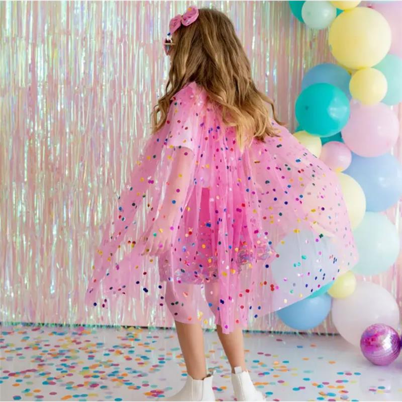 Sweet Wink - Raspberry Confetti Cape Kids Dress Up Cape Image 3