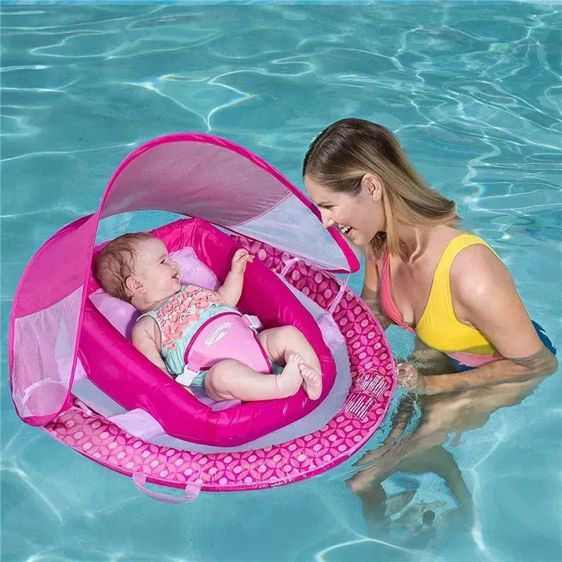 SwimWays Infant Baby Spring Float | Baby Girl Float - Pink Flower Image 7