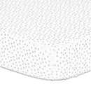 The Peanut Shell Fitted Crib Sheet, Metallic Silver Dot  Image 1