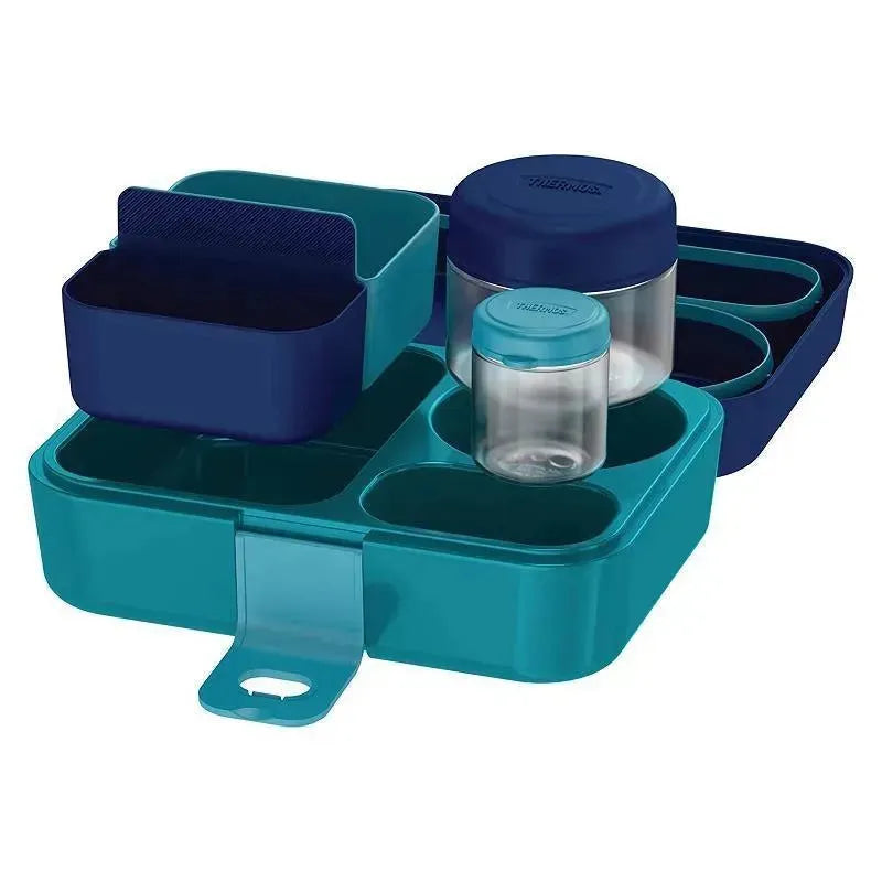 Thermos Food Storage System, Lunch Box, Kids Bento Box, 8pc Navy Image 4