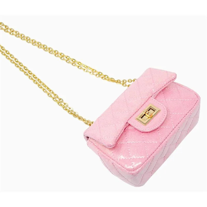 Tiny Treats - Classic Quilted Sparkle Mini Purse, Baby Purple Image 5