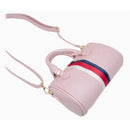 Tiny Treats - Leather Striped Duffle Handbag | White Image 4