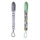 Tomy JJ Cole 2 pk Pacifier Clips, Green/Gray Image 1