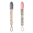 Tomy JJ Cole 2 pk Pacifier Clips, Pink/Grey Image 1