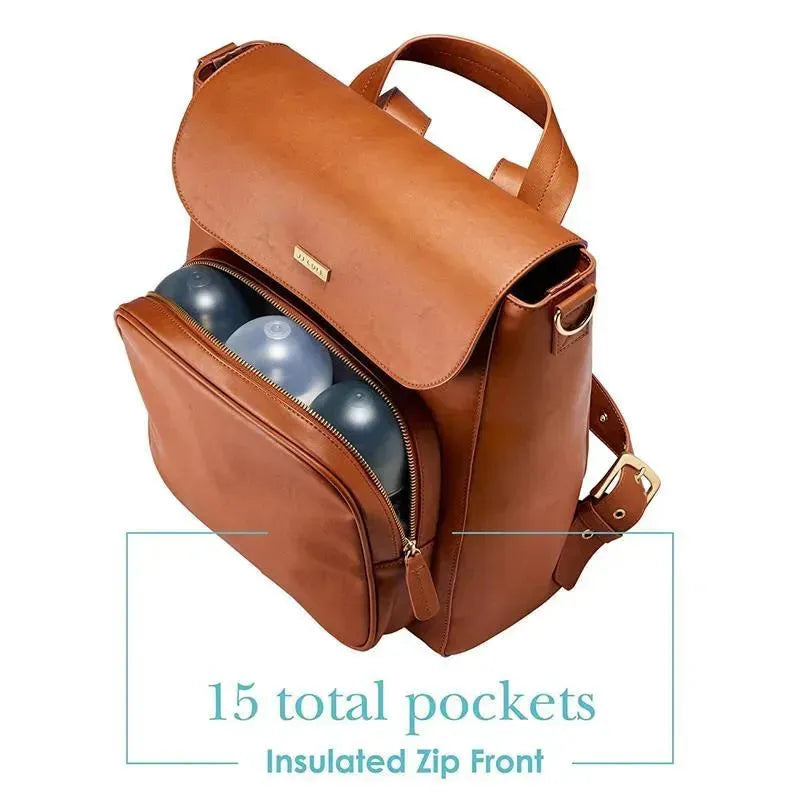 Tomy - JJ Cole Brookmont Backpack Baby Diaper Bag, Cognac Image 2