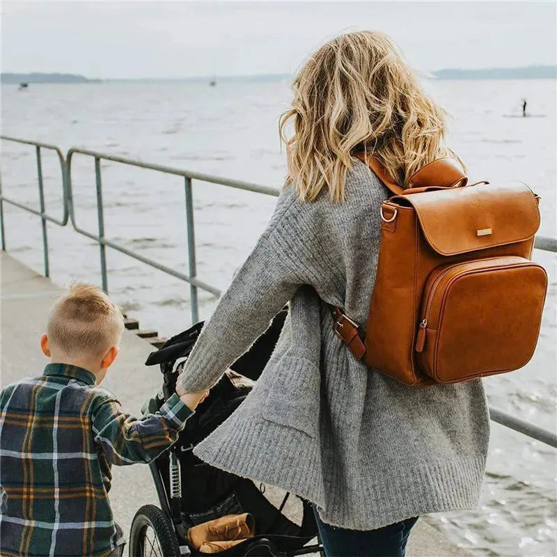 Tomy - JJ Cole Brookmont Backpack Baby Diaper Bag, Cognac Image 5