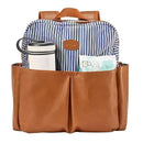 Tomy - Jj Cole Popperton Backpack Cognac Strip Diaper Bag Image 2