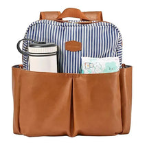 Tomy - Jj Cole Popperton Backpack Cognac Strip Diaper Bag Image 3