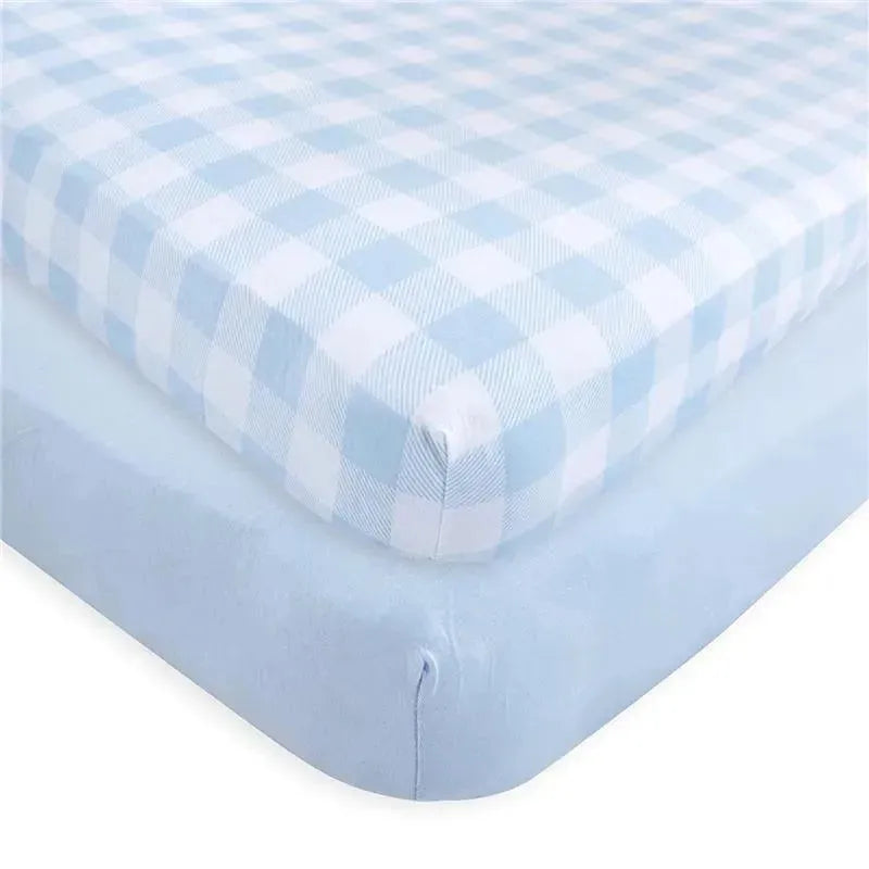 Touched by Nature - 2Pk Blue Baby Organic Cotton Crib Sheet Image 1