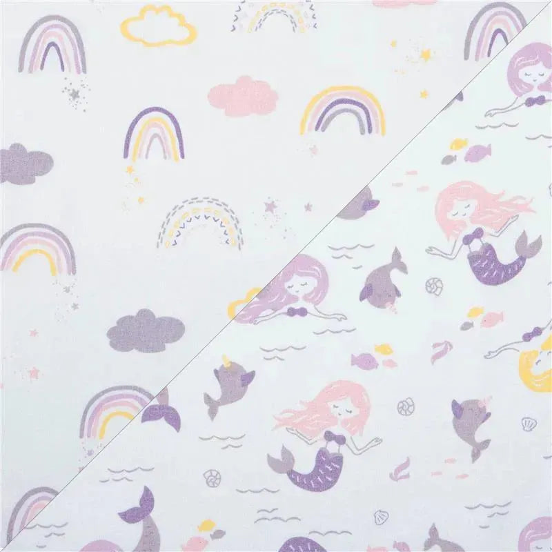 Trend Lab - 2 Pk Microfiber Fitted Crib Sheets, Rainbow/Mermaid Image 2