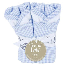 Trend Lab - Bouquet 4 Pack Bib Gingham Seersucker, Blue Image 2