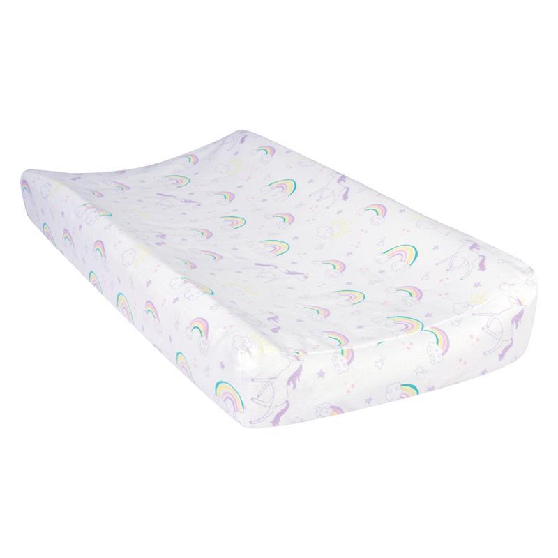 Trend Lab - Rainbow Flannel Changing Pad Cover, Unicorn Image 1