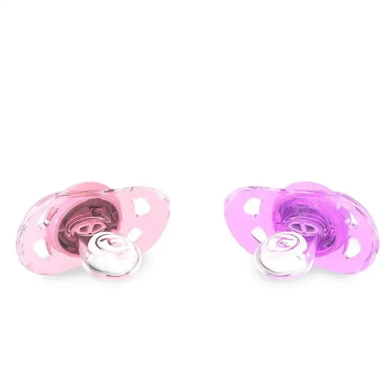 Twistshake 2-Pack 0-6M Pacifier - Light Pink/Lavender Image 2