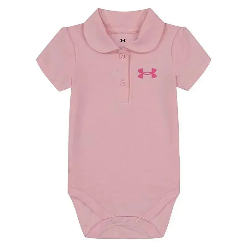 Under Armour - Baby Girl Logo Polo Bodysuit, Pink Sugar Image 1