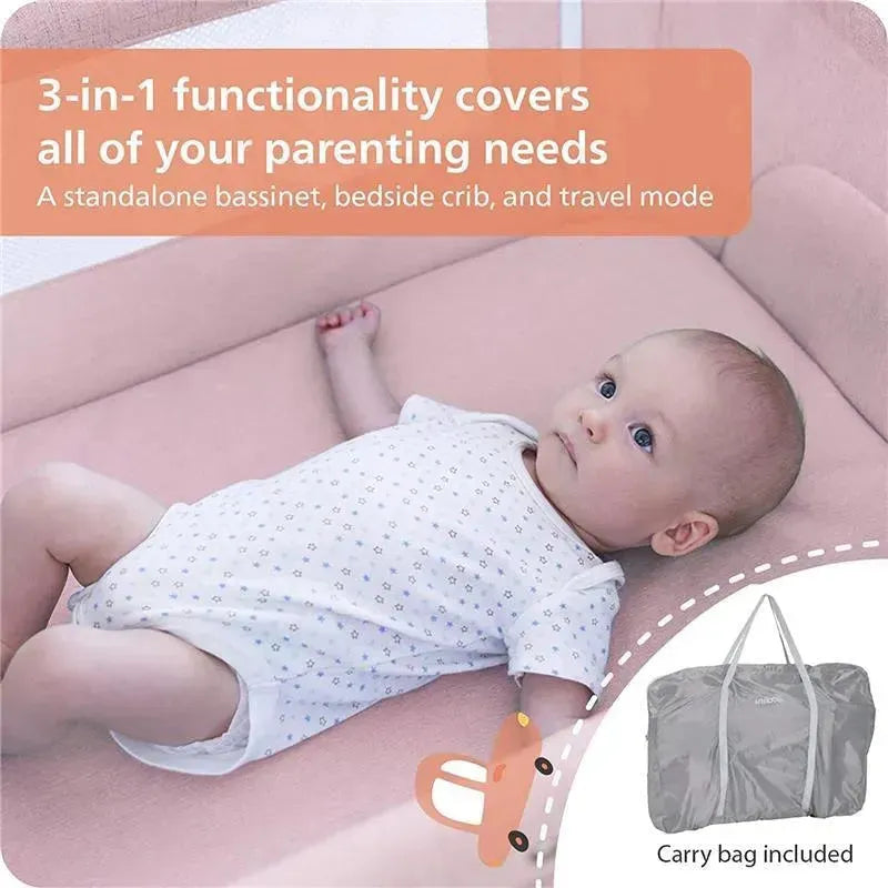 Unilove - Hug Me Plus 3-In-1 Bedside Sleeper, Plum Pink Image 4