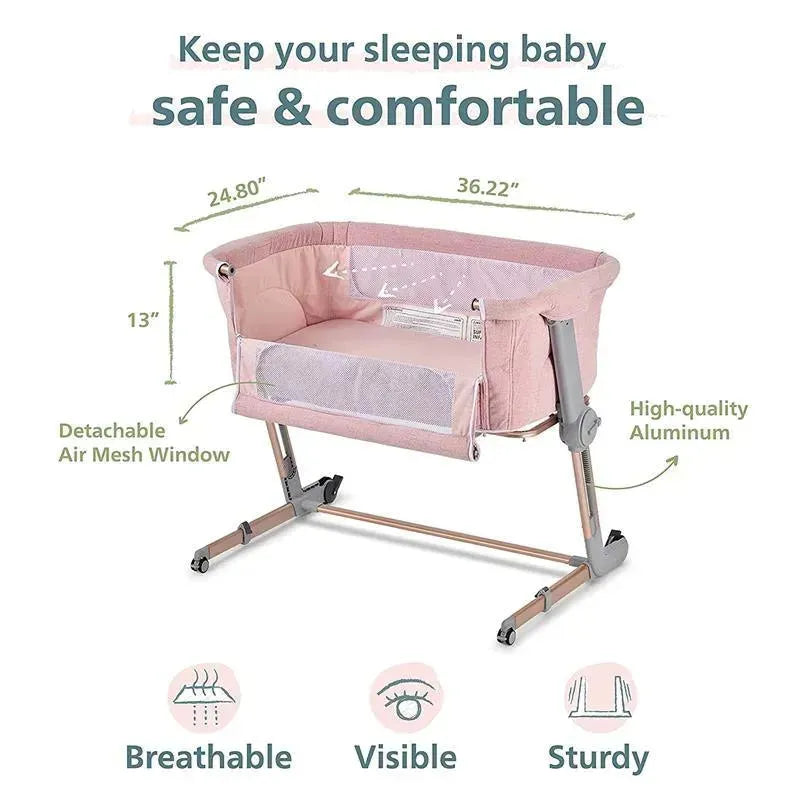 Unilove - Hug Me Plus 3-In-1 Bedside Sleeper, Plum Pink Image 3