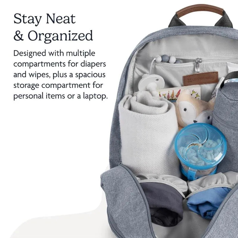 Uppababy - Changing Backpack, Gregory (Blue Mélange/Saddle Leather) Image 4