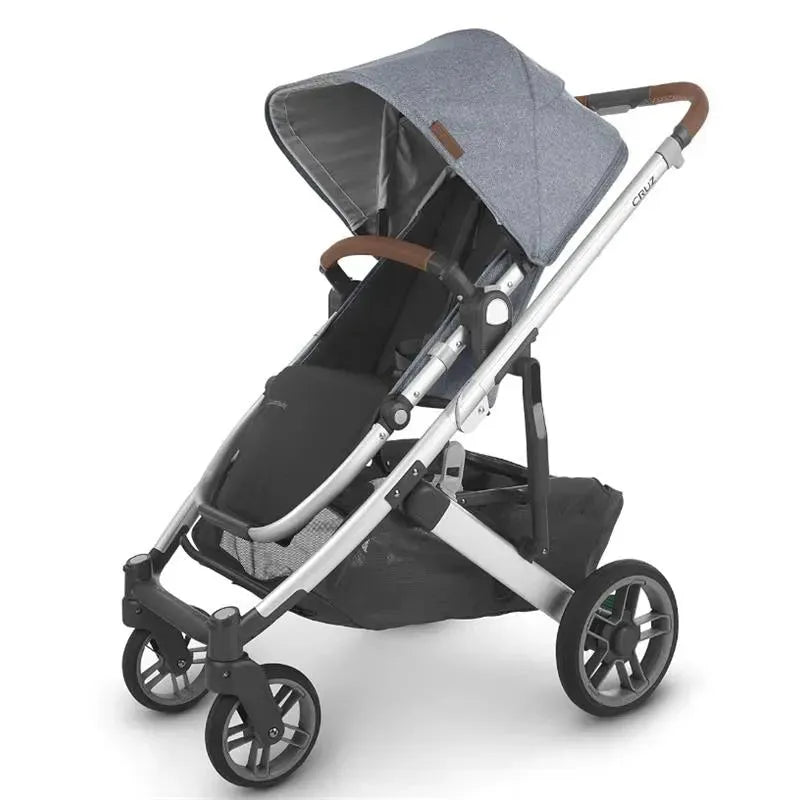 Uppababy Cruz Stroller V2, Gregory (Blue Melage/Silver/Saddle Learher) Image 1