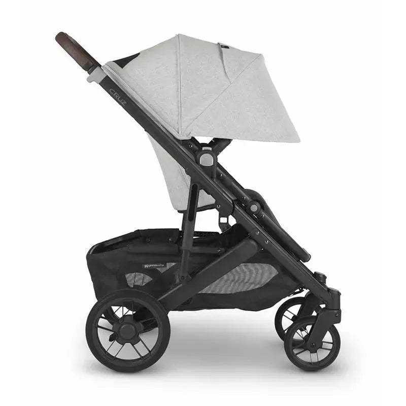 Uppababy - Cruz V2 Stroller, Anthony (White & Grey Chenille/Carbon/Chestnut Leather)  Image 6