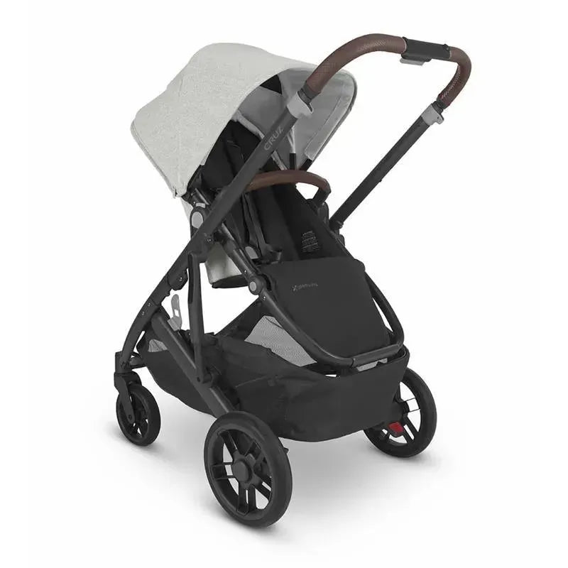 Uppababy - Cruz V2 Stroller, Anthony (White & Grey Chenille/Carbon/Chestnut Leather)  Image 7