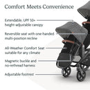 Uppababy - Rumbleseat V3 Second Lower Seat, Greyson (Charcoal Mélange/Carbon Frame/Saddle Leather) Image 3