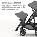 Uppababy - Rumbleseat V3 Second Lower Seat, Greyson (Charcoal Mélange/Carbon Frame/Saddle Leather) Image 4