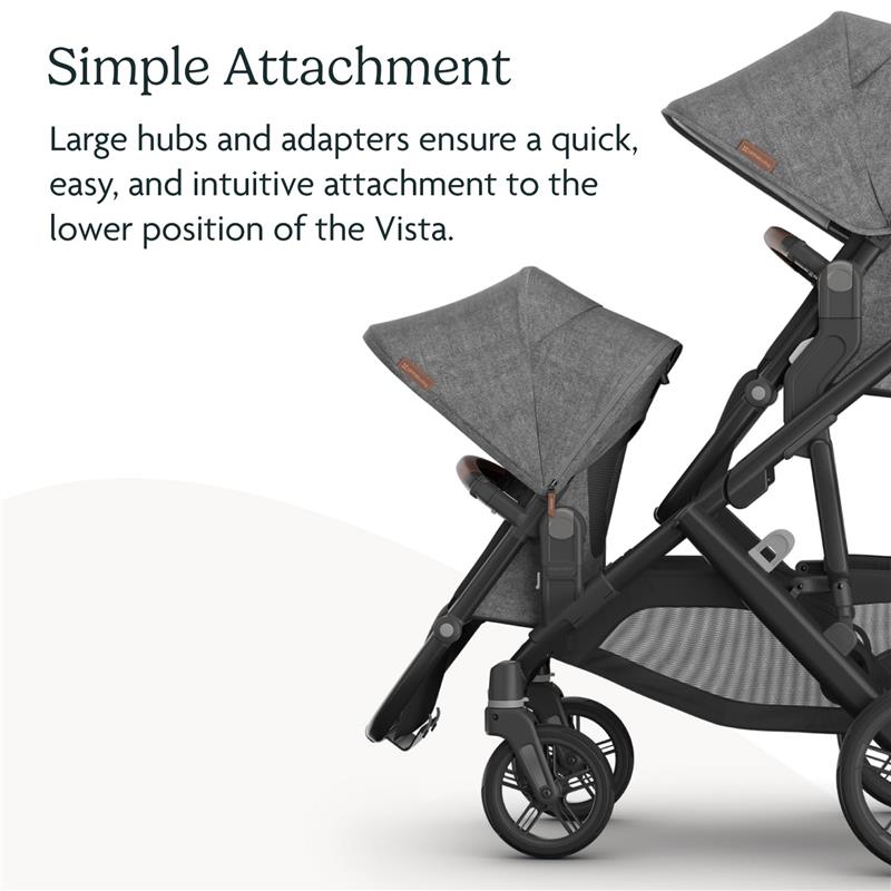 Uppababy - Rumbleseat V3 Second Lower Seat, Greyson (Charcoal Mélange/Carbon Frame/Saddle Leather) Image 4
