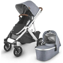 Uppababy Vista Stroller V2, Gregory (Blue Melange/Silver/Saddle Leather) Image 1