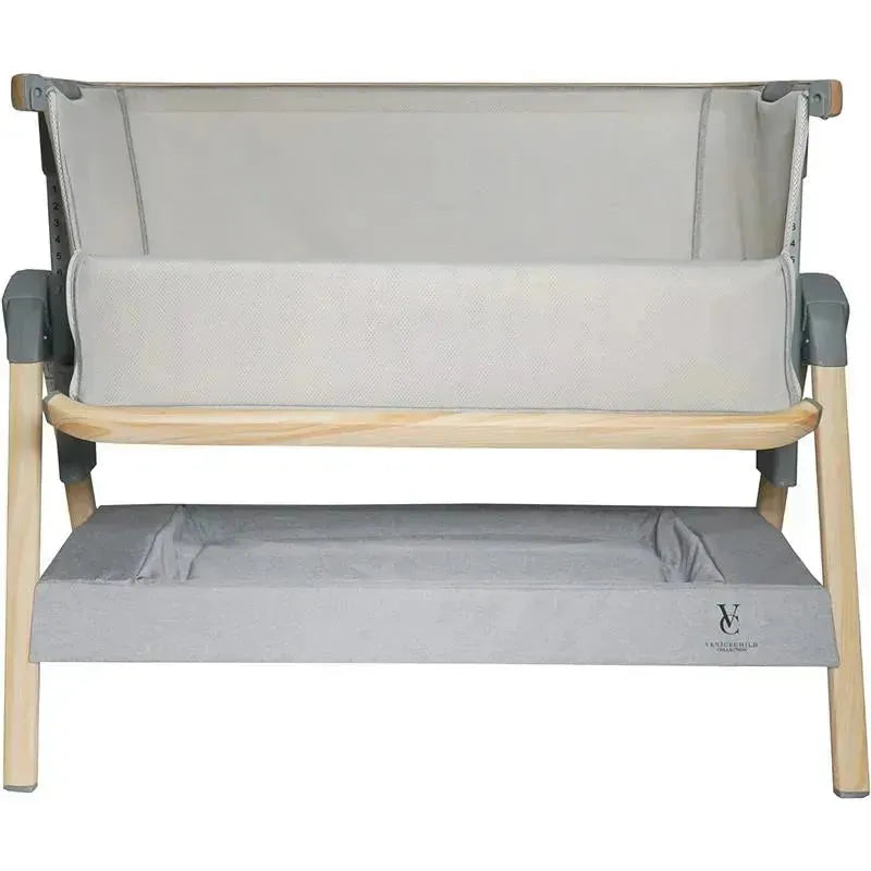Venice Child - California Dreaming Bedside Crib Bassinet With Travel Case, Gray Wood Image 3